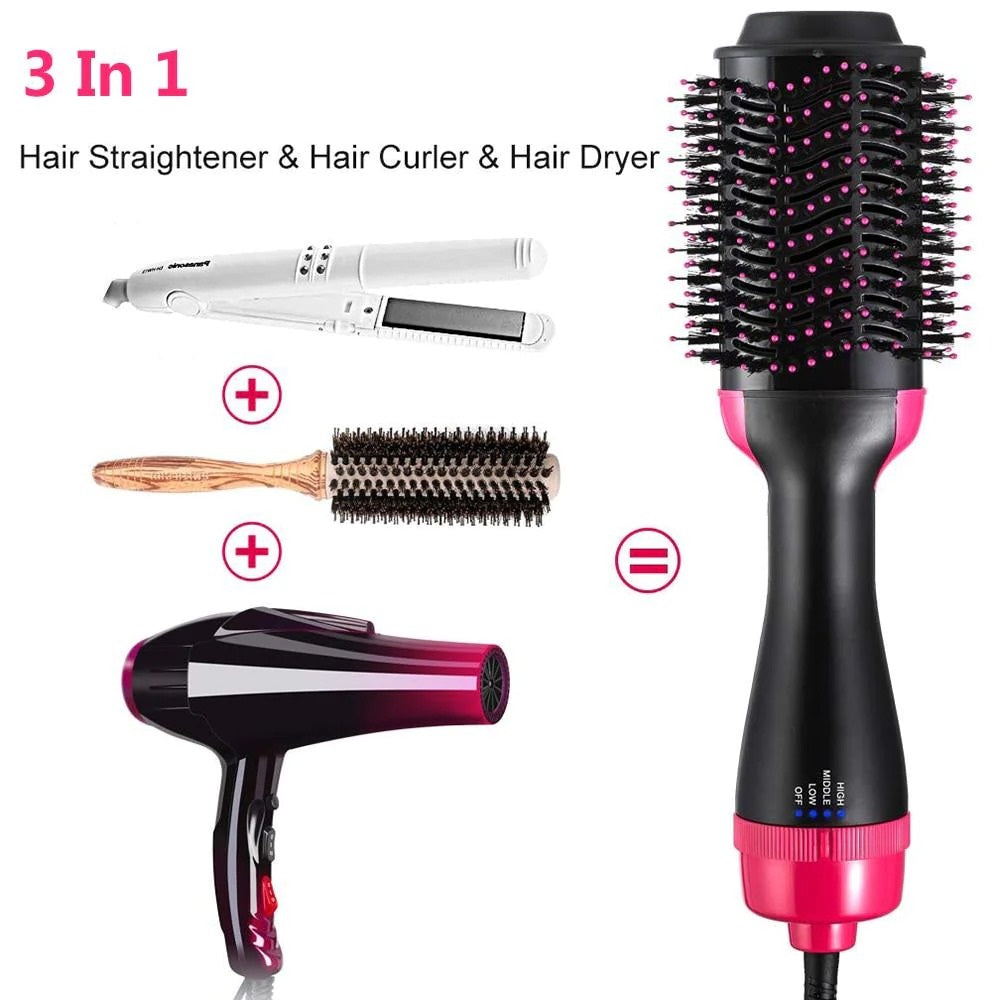 One Step Hot Air Brush - Dryer + Styler